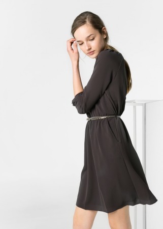 Mango Belted Flowy Dress