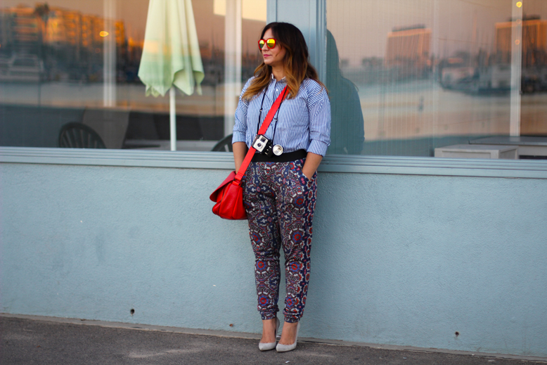 Rossana Vanoni Marina del ReyOld Navy shirt, Topshop pants, SJP Fawn shoes, French Connection bag, Baublebar earrings, Cartier bracelet, Kodak Brownie starlet camera