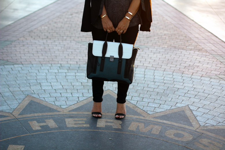 Rossana Vanoni - Hermosa Beach Pier Urban Outfitters top & jeans, 3.1 Phillip Lim bag, Ray Ban Wayfarer, Kate Spade necklace, Michael Kors sandals, Vince Camuto blazer