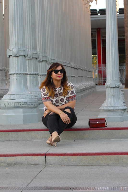 LACMA lights outfit Madewell + Nordstrom