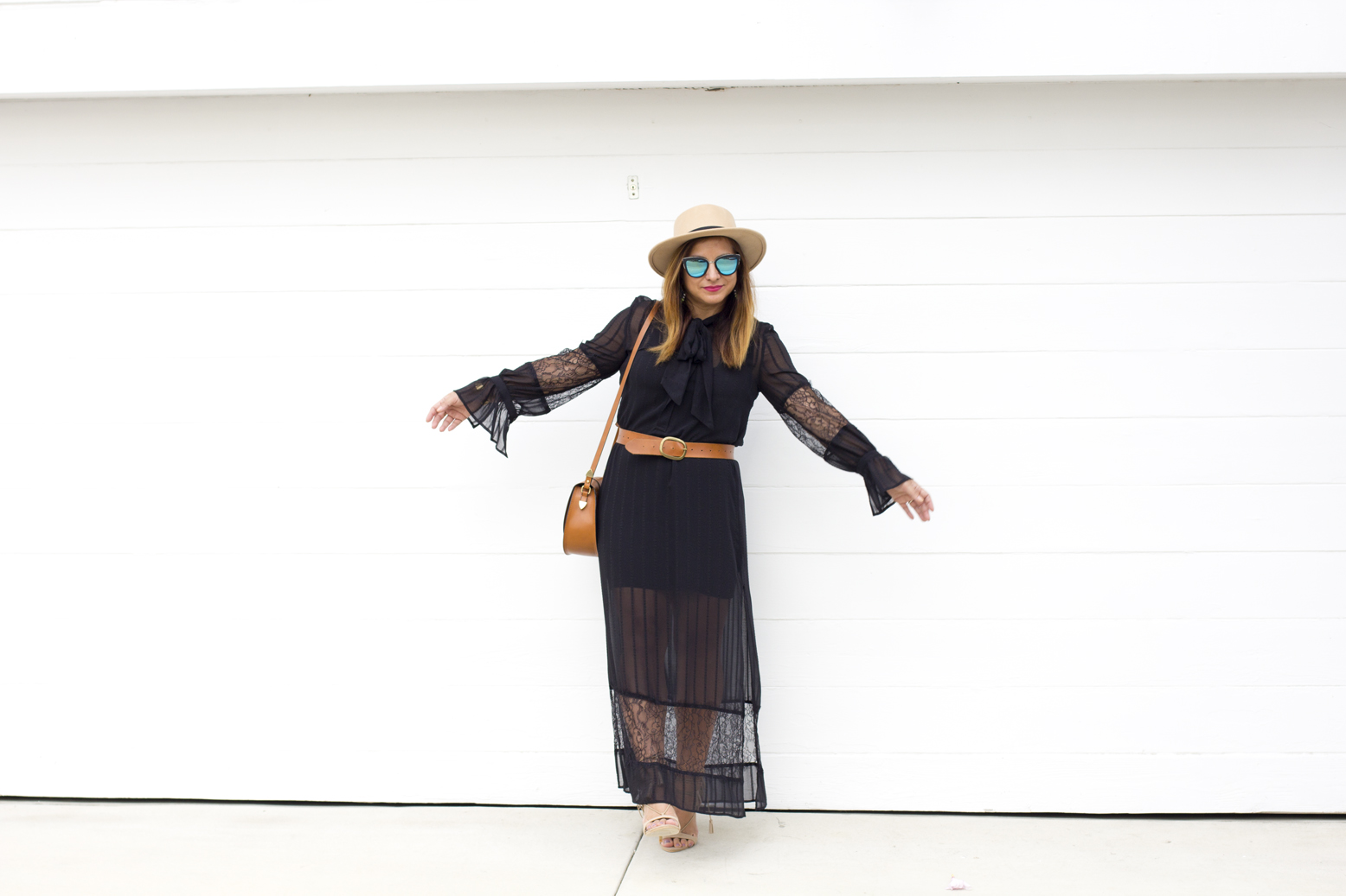 Black Sheer Lace Dress