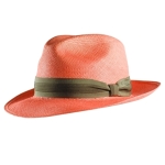 Coral Fedora Hat, 100% authentic Panama hat