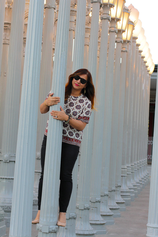 LACMA lights outfit Madewell + Nordstrom