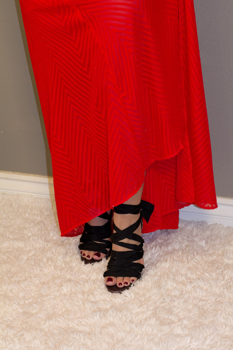 NYE-Outfit-Red-Dress-Black-Shoes